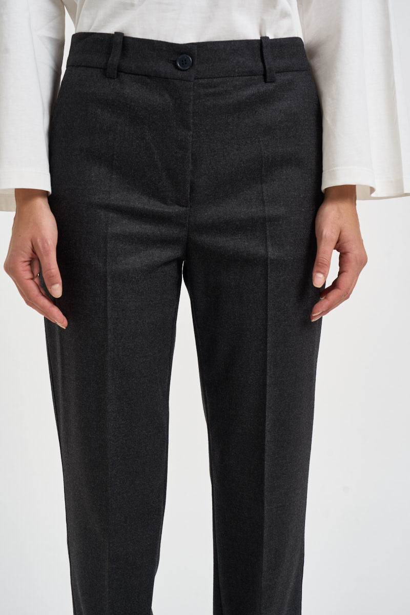 Pantalone donna gamba dritta grigio antracite mèlange D233029 LUDY020 P.a.r.o.s.h. 