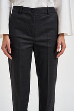Pantalone donna gamba dritta grigio antracite mèlange D233029 LUDY020 P.a.r.o.s.h. 