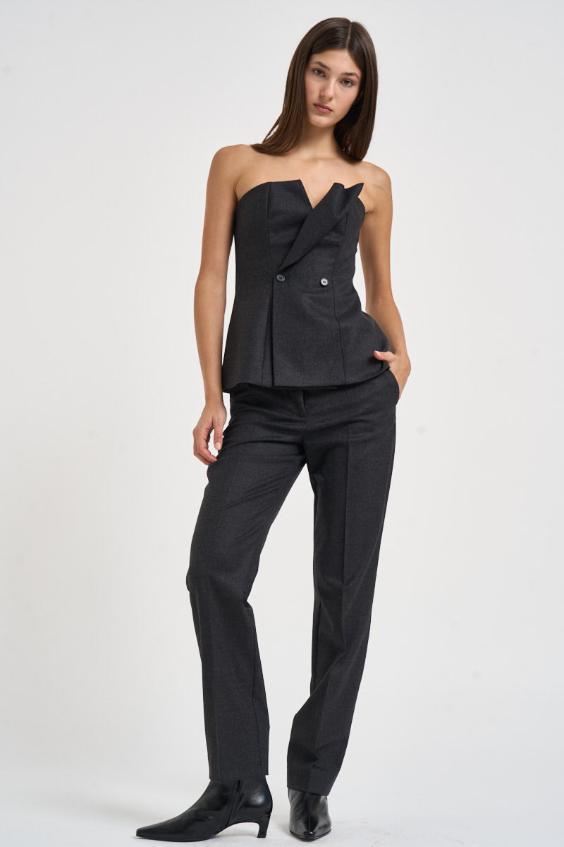 Top donna Bustier grigio antracite mèlange D313392 LUDY020 P.a.r.o.s.h. 