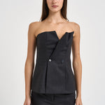 Top donna Bustier grigio antracite mèlange D313392 LUDY020 P.a.r.o.s.h. 