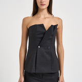 Top donna Bustier grigio antracite mèlange D313392 LUDY020 P.a.r.o.s.h. 