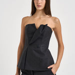 Top donna Bustier grigio antracite mèlange D313392 LUDY020 P.a.r.o.s.h. 