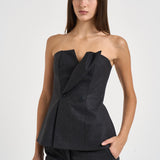 Top donna Bustier grigio antracite mèlange D313392 LUDY020 P.a.r.o.s.h. 