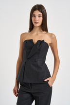 Top donna Bustier grigio antracite mèlange D313392 LUDY020 P.a.r.o.s.h. 