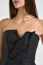 Top donna Bustier grigio antracite mèlange D313392 LUDY020 P.a.r.o.s.h. 