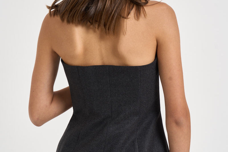 Top donna Bustier grigio antracite mèlange D313392 LUDY020 P.a.r.o.s.h. 