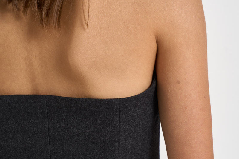 Top donna Bustier grigio antracite mèlange D313392 LUDY020 P.a.r.o.s.h. 