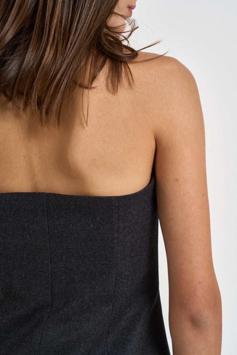 Top donna Bustier grigio antracite mèlange D313392 LUDY020 P.a.r.o.s.h. 