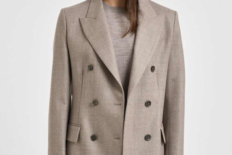 Giacca donna doppiopetto Liliuxy tortora mèlange D420436 LUDY064 P.a.r.o.s.h. 