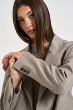Giacca donna doppiopetto Liliuxy tortora mèlange D420436 LUDY064 P.a.r.o.s.h. 