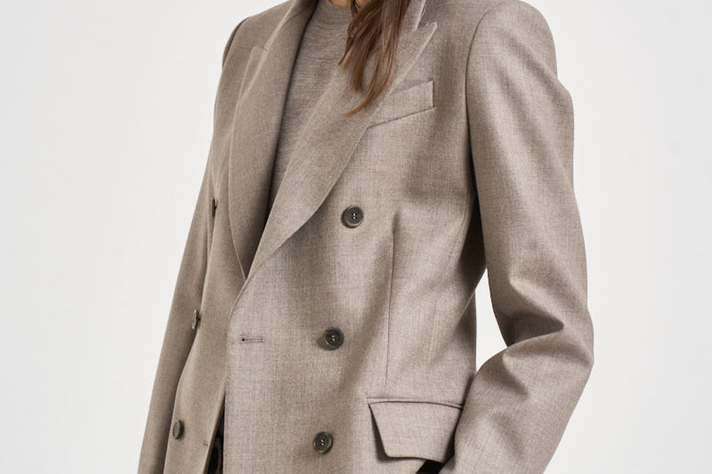 Giacca donna doppiopetto Liliuxy tortora mèlange D420436 LUDY064 P.a.r.o.s.h. 
