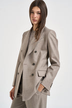 Giacca donna doppiopetto Liliuxy tortora mèlange D420436 LUDY064 P.a.r.o.s.h. 