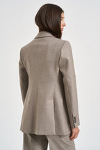 Giacca donna doppiopetto Liliuxy tortora mèlange D420436 LUDY064 P.a.r.o.s.h. 