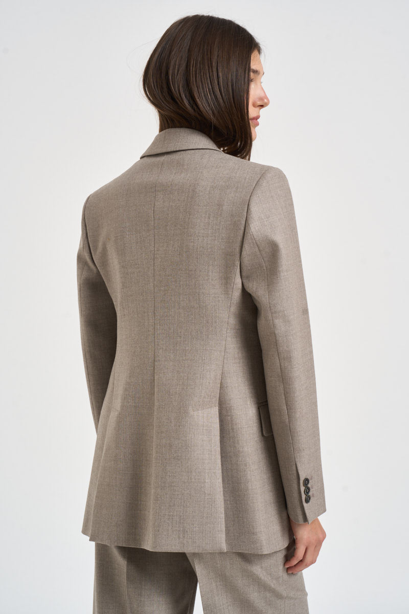 Giacca donna doppiopetto Liliuxy tortora mèlange D420436 LUDY064 P.a.r.o.s.h. 