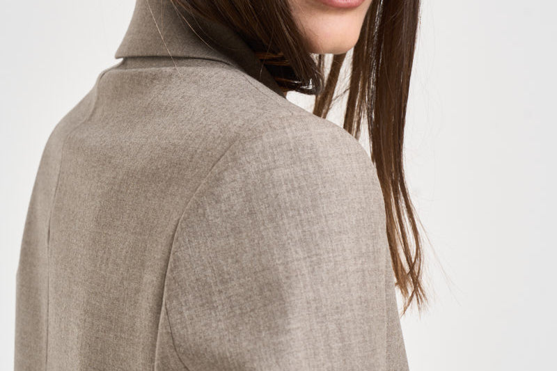 Giacca donna doppiopetto Liliuxy tortora mèlange D420436 LUDY064 P.a.r.o.s.h. 