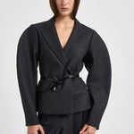 Blazer donna maniche baloon grigio antracite D420473 LUDY020 P.a.r.o.s.h. 