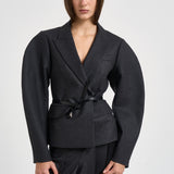 Blazer donna maniche baloon grigio antracite D420473 LUDY020 P.a.r.o.s.h. 