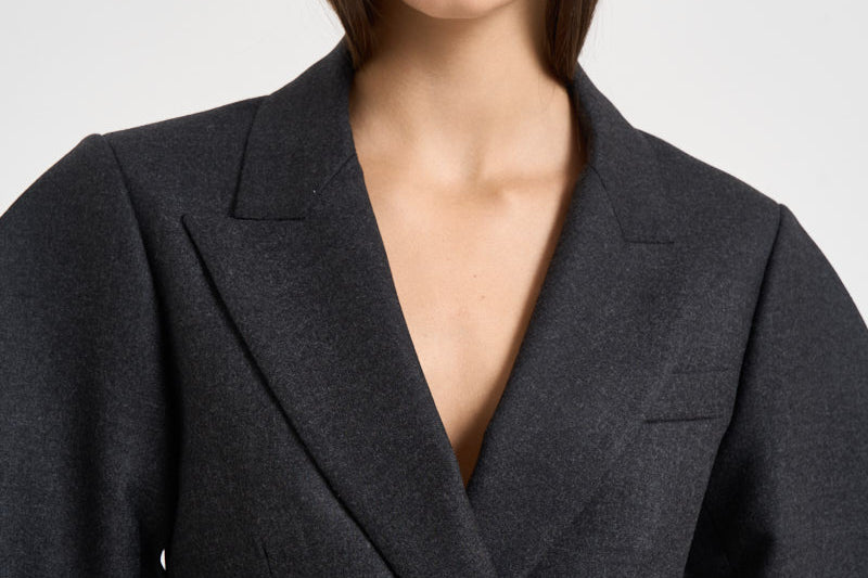 Blazer donna maniche baloon grigio antracite D420473 LUDY020 P.a.r.o.s.h. 