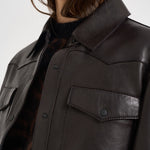 Giacca donna corta in pelle moro D431922S MACIOCK26W086 P.a.r.o.s.h. 