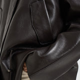 Giacca donna in pelle con coulisse moro D431924S MACIOCK26W086 P.a.r.o.s.h. 