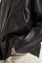 Giacca donna in pelle con coulisse moro D431924S MACIOCK26W086 P.a.r.o.s.h. 