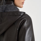 Giacca donna in pelle con coulisse moro D431924S MACIOCK26W086 P.a.r.o.s.h. 