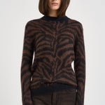 Maglia donna in mohair marrone e nero D510418 LAMU813 P.a.r.o.s.h. 