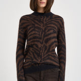 Maglia donna in mohair marrone e nero D510418 LAMU813 P.a.r.o.s.h. 