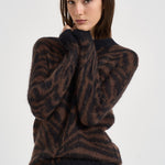 Maglia donna in mohair marrone e nero D510418 LAMU813 P.a.r.o.s.h. 
