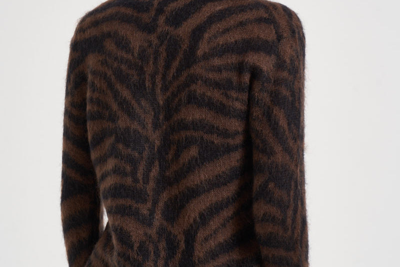 Maglia donna in mohair marrone e nero D510418 LAMU813 P.a.r.o.s.h. 