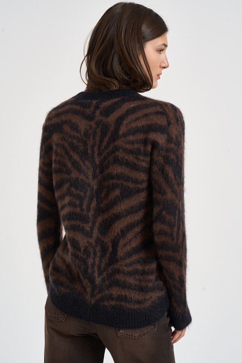 Maglia donna in mohair marrone e nero D510418 LAMU813 P.a.r.o.s.h. 