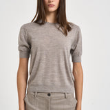 Maglia donna a maniche corte tortora mélange D540995 LARK014 P.a.r.o.s.h. 