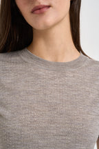 Maglia donna a maniche corte tortora mélange D540995 LARK014 P.a.r.o.s.h. 