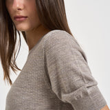 Maglia donna a maniche corte tortora mélange D540995 LARK014 P.a.r.o.s.h. 