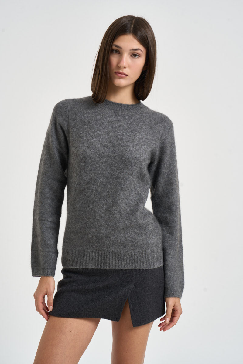 Maglia donna girocollo grigio mélange D541531 LYAK037 P.a.r.o.s.h. 