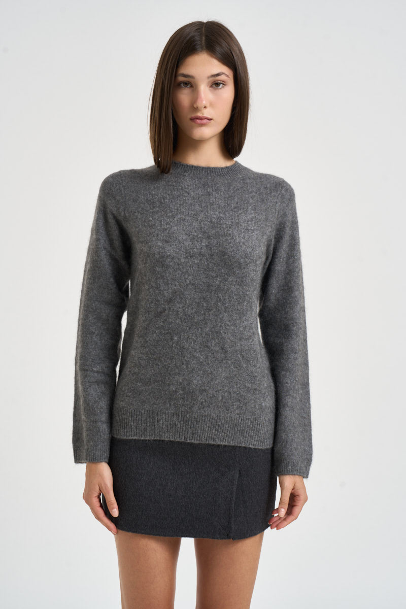Maglia donna girocollo grigio mélange D541531 LYAK037 P.a.r.o.s.h. 