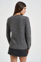 Maglia donna girocollo grigio mélange D541531 LYAK037 P.a.r.o.s.h. 