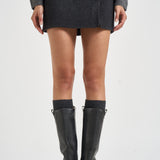 Gonna donna mini in lana grigio scuro D630636 LEAK26020 P.a.r.o.s.h. 