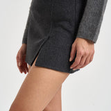 Gonna donna mini in lana grigio scuro D630636 LEAK26020 P.a.r.o.s.h. 