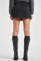 Gonna donna mini in lana grigio scuro D630636 LEAK26020 P.a.r.o.s.h. 