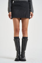 Gonna donna mini in lana grigio scuro D630636 LEAK26020 P.a.r.o.s.h. 