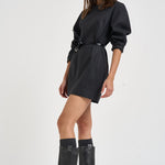 Abito donna corto maniche baloon grigio D726186 LUDY020 P.a.r.o.s.h. 