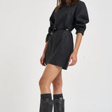 Abito donna corto maniche baloon grigio D726186 LUDY020 P.a.r.o.s.h. 