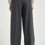 Pantalone donna in flanella di lana grigio gessato A04790 05702972 PESERICO 
