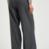 Pantalone donna in flanella di lana grigio gessato A04790 05702972 PESERICO 