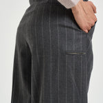 Pantalone donna in flanella di lana grigio gessato A04790 05702972 PESERICO 