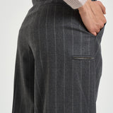 Pantalone donna in flanella di lana grigio gessato A04790 05702972 PESERICO 