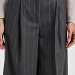 Pantalone donna in flanella di lana grigio gessato A04790 05702972 PESERICO 