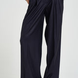 Pantaloni donna in twill lucido blu notte A04798 06461861 PESERICO 