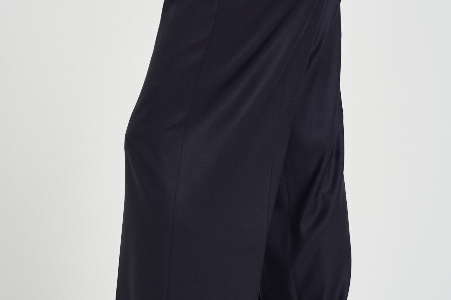 Pantaloni donna in twill lucido blu notte A04798 06461861 PESERICO 
